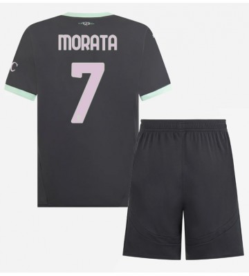 AC Milan Alvaro Morata #7 Tercera Equipación Niños 2024-25 Manga Corta (+ Pantalones cortos)